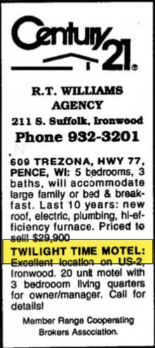 Twilight Motel - Nov 1995 For Sale
